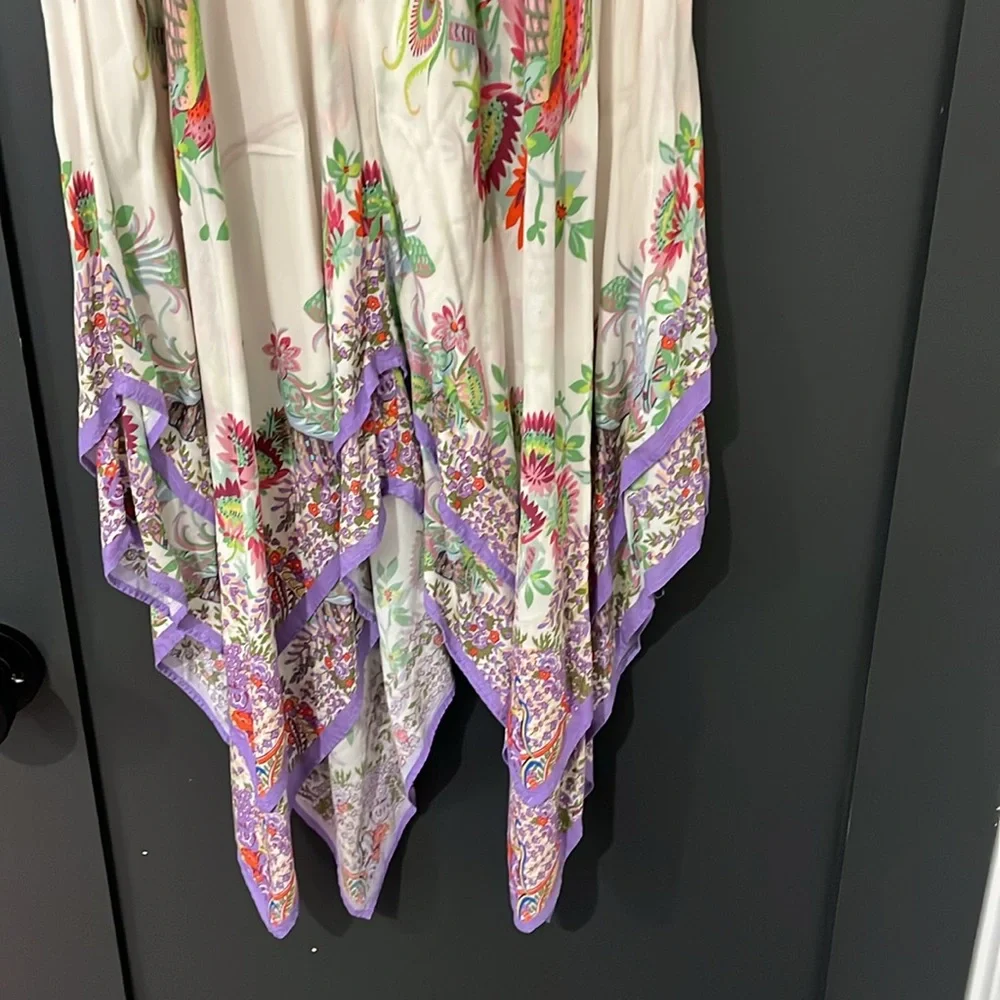 RARE! Anthropologie Analise midi length fairy hem birds of paradise dress, 4 - Picture 7 of 11